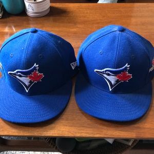 Two post season mlb Toronto blue jays fitted 7 3/8
